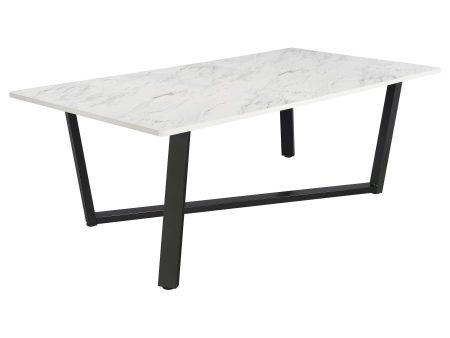 Mayer - Rectangular Faux Marble Dining Table - White Online