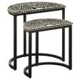 Zakiya - 2 Piece Demilune Nesting Table Set - Black And White Online