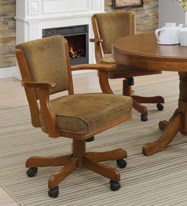 Mitchell - Upholstered Swivel Dining And Game Chair - Amber Discount