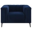 Chalet - Upholstered Tuxedo Arm Tufted Chair - Blue Sale