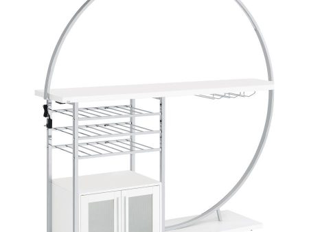 Risley - 2-Door Circular LED Home Bar With Wine Storage Cheap