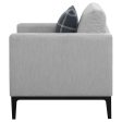 Apperson - Upholstered Track Arm Accent Chair - Light Gray Supply