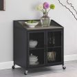 Arlette - 2 Door Mobile Home Bar Wine Cabinet - Sandy Black Online