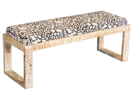 Aiden - Fabric Upholstered Accent Bench - Distressed White Supply