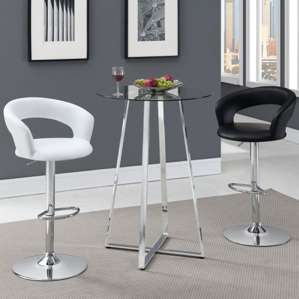 Zanella - Round Glass Top Bistro Bar Table - Chrome For Discount