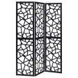 Nailan - 3-Panel Room Divider Folding Screen Open Mosaic - Black For Sale