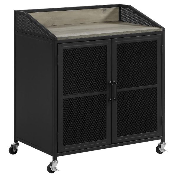 Arlette - 2 Door Mobile Home Bar Wine Cabinet - Sandy Black Online