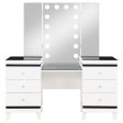 Talei - 6-Drawer Vanity Set With Lighting - Black And White Supply