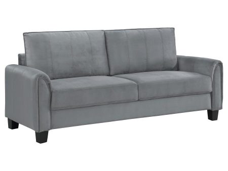 Davis - Upholstered Rolled Arm Sofa - Gray Hot on Sale