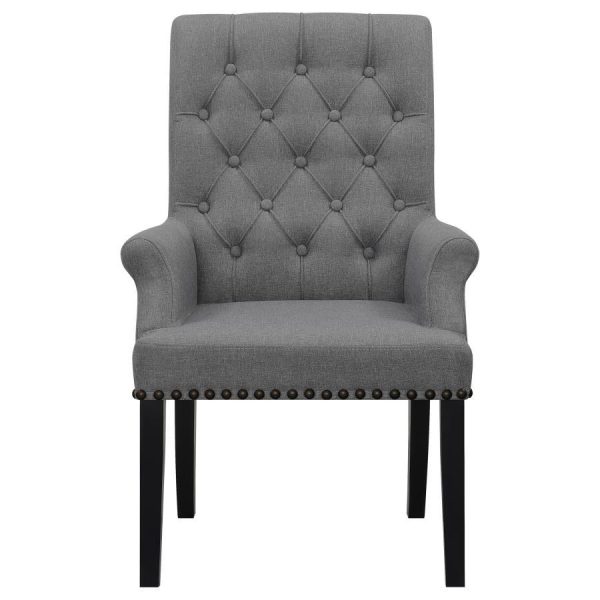 Alana - Fabric Upholstered Dining Arm Chair - Gray Sale