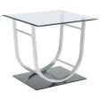 Danville - Square U-Shaped Glass Top Side End Table - Chrome Supply