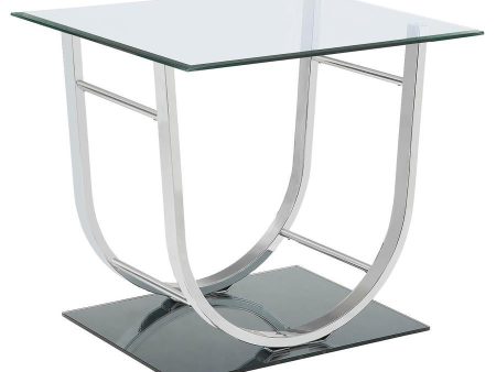 Danville - Square U-Shaped Glass Top Side End Table - Chrome Supply