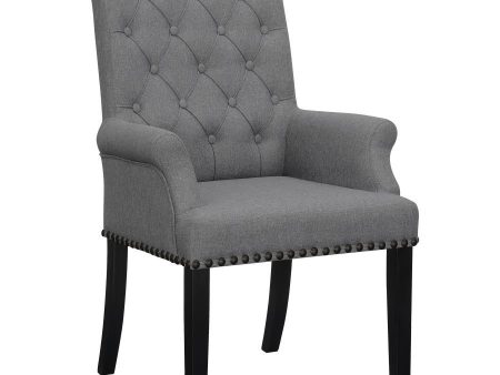 Alana - Fabric Upholstered Dining Arm Chair - Gray Sale