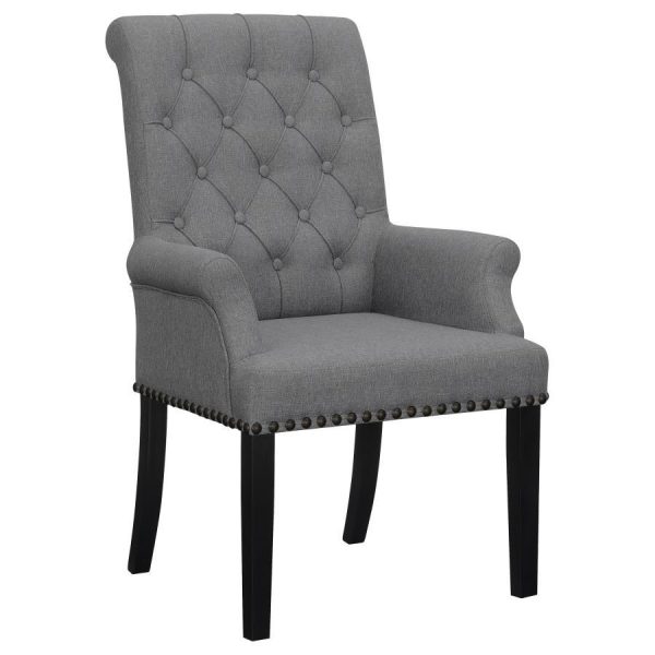 Alana - Fabric Upholstered Dining Arm Chair - Gray Sale