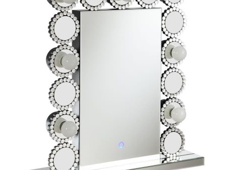 Aghes - Vanity Mirror With Lighting - Silver For Discount