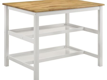 Edgeworth - Kitchen Island Counter Height Table - Brown And White Online Hot Sale