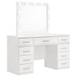 Felicity - 9-Drawer Vanity Table With Lighted Mirror - Glossy White Online Hot Sale