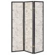 Felice - 3-Panel Room Divider Folding Screen - French Script Supply