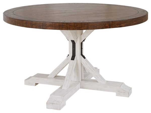 Valebeck - White   Brown - Dining Table For Discount