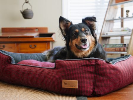 [Pre-order]Lounge Dog Bed: Houndstooth Cayenne Red Online now