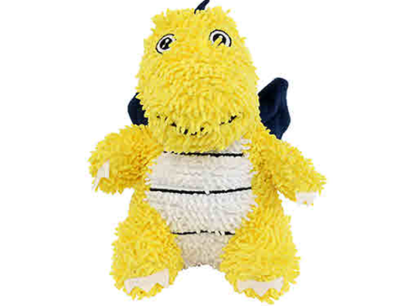 Mighty Microfibre Dog Squeaky Toy, Ball Dragon in Yellow For Sale