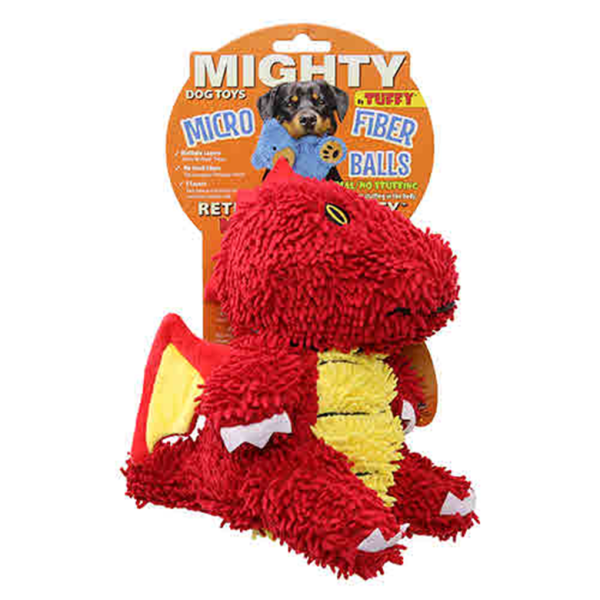 Mighty Microfibre Dog Squeaky Toy, Ball Dragon in Red Hot on Sale