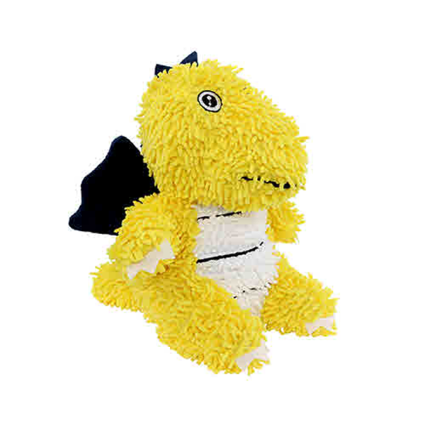 Mighty Microfibre Dog Squeaky Toy, Ball Dragon in Yellow For Sale