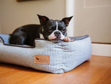 [Pre-order]Lounge Dog Bed: Houndstooth Light Blue Online Hot Sale