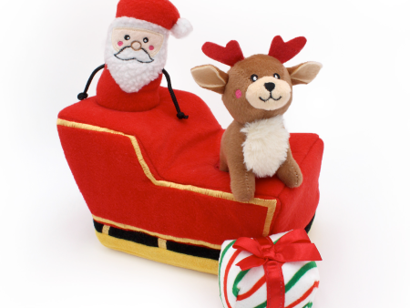 Zippy Holiday Burrow Sniff  n Search Squeaky Dog Toy, Santa s Sleigh Online